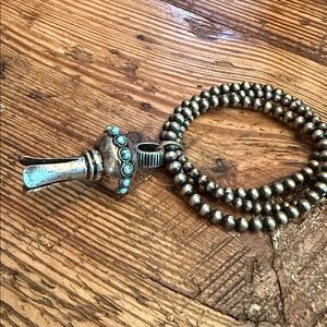 Vintage Style Beaded Necklace with Turquoise Accents
